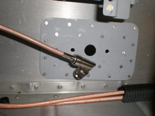 Several coax connectors installed