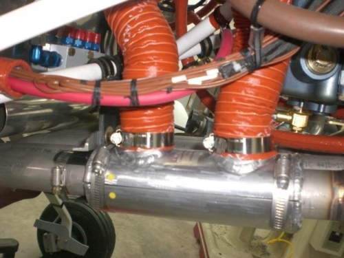 Heater ducts and wiring tied