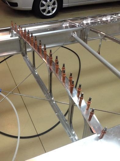 Cap Strip Clecoed in Place