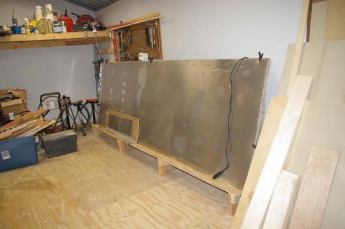 Sheet holder to handle 4' x 12' sheets of aluminum