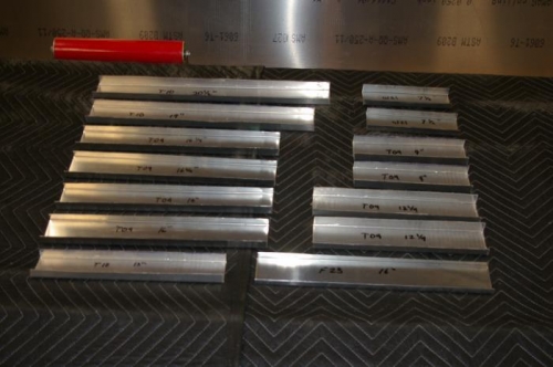 Channel pieces cut to length and labled for future use