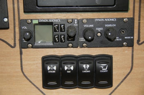 The intercom faceplate trimmed to fit horizontal with the radio