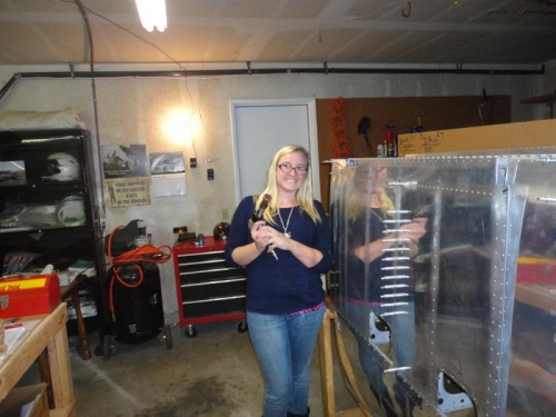 Lauren getting ready to help Dad