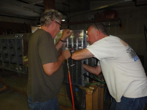 Me up to my elbows in the wing