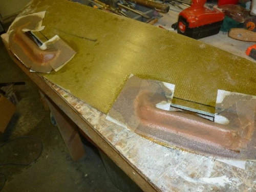 Top side of glare shield.