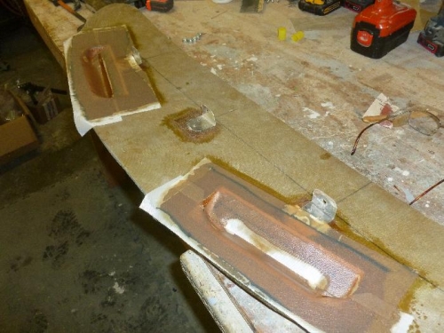 Bottom side of glare shield.