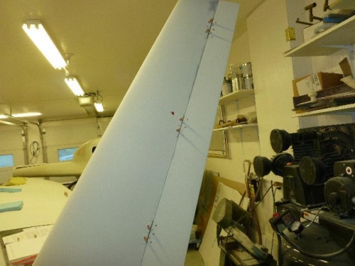 Rudder hinges inset and mounted