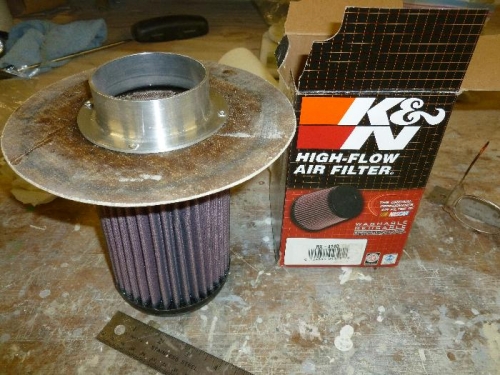 Filter flange siliconed and riveted