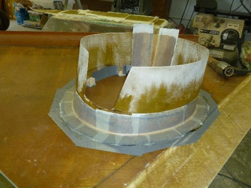 Peel-ply on flange.