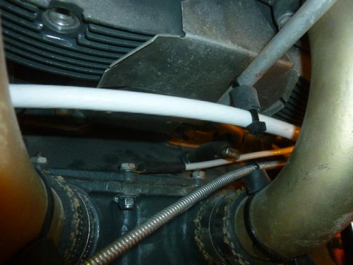 Connected to oil pan bolt.
