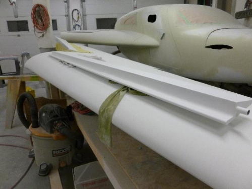 Aileron hinge area hand primed