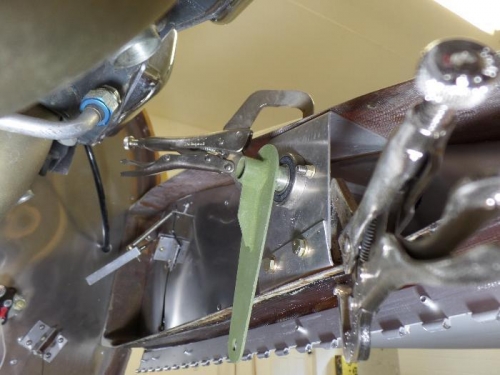 Set up and ready for bolts.