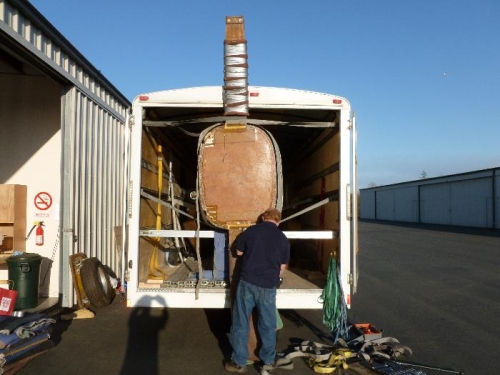 Dave straping the plane in