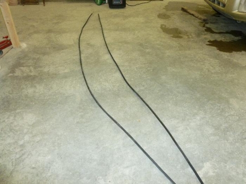 Oil lines with heat shrink on.