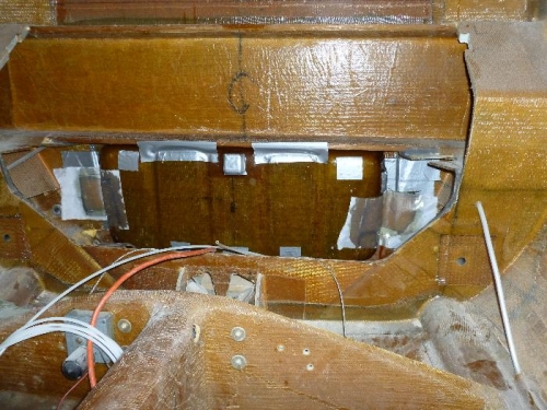 Sump tank with tabs and peel ply