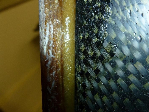 The filet weld made with a coffee wood stick