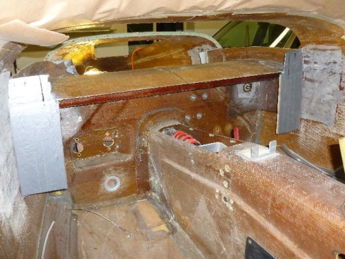 Backing boards in place