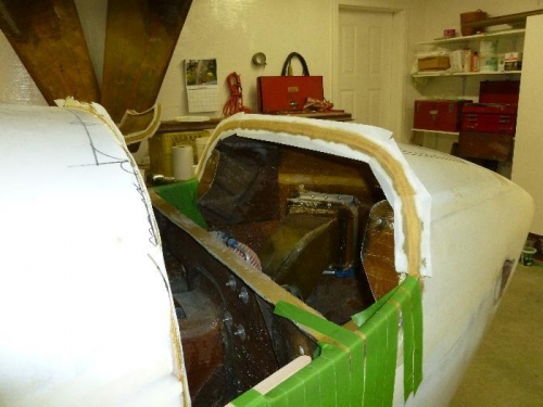 Green tape over plastic to keep out air bubbles.