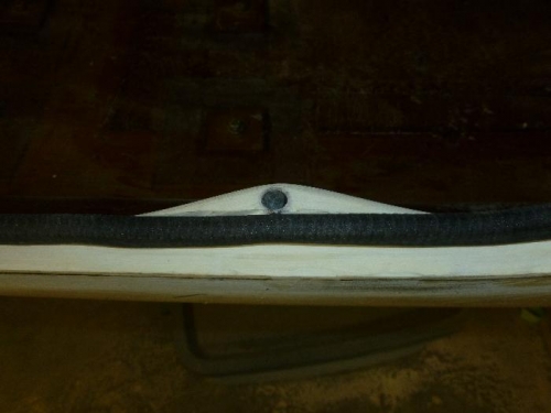 Weather strip in place