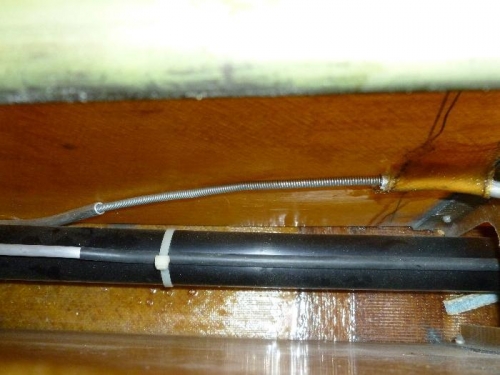 Tubing up inside for cable