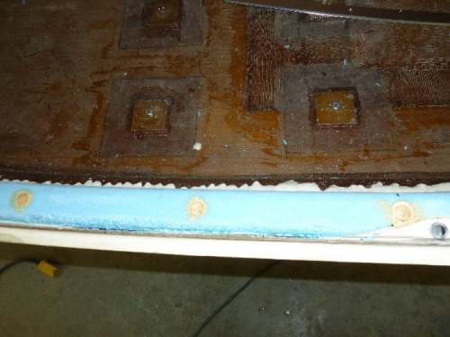 Dowels in place for strip