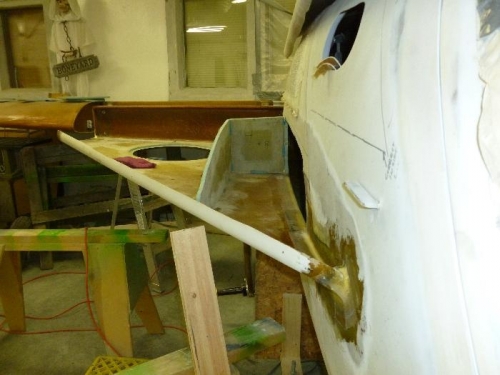 Bulkhead bondo in place