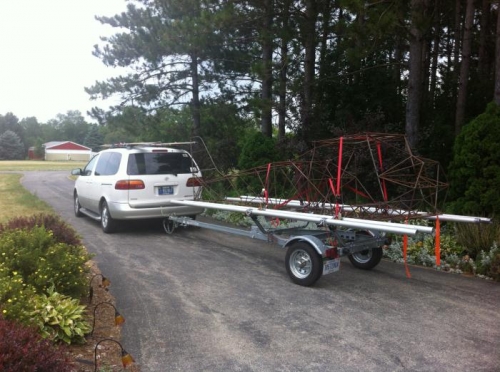 Fuselage on trailer ready for trip to Indiana