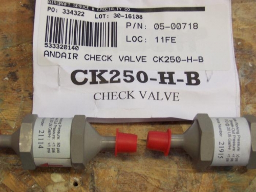 Andair check valves  #21114 - 21915