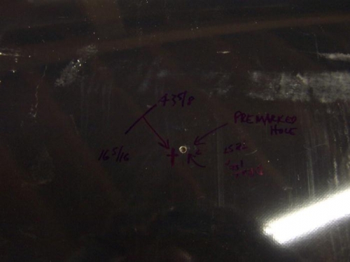 predrilled mark versus meas. from manual