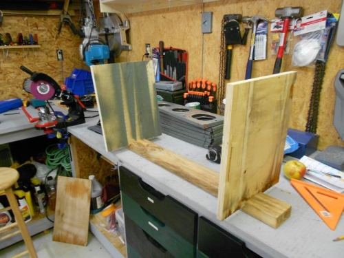 Cut plywood and 2x4 for leading edge wing stand