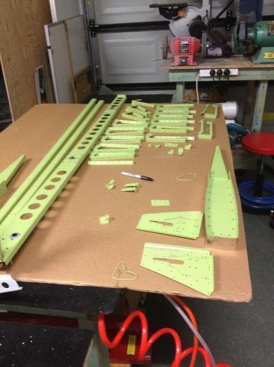 Many parts with a good primer coating.