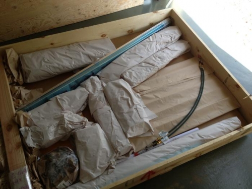 Subkits at the other end on top of the flat skins.