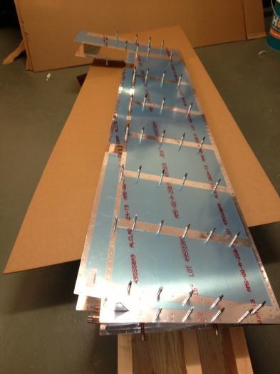 Skins temporarily attached, with the dodgy R1004 bottom rib