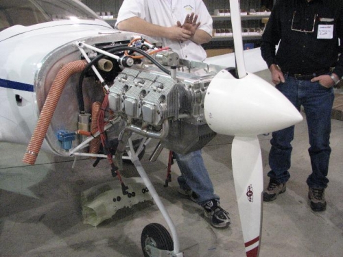The engine installed on a Lightening (I bought the  ground adj prop like this one)