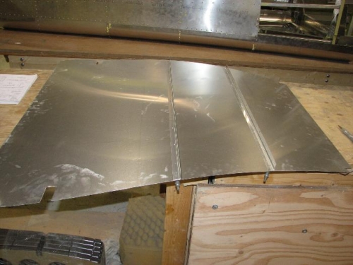 Baggage floor with L angle drilled and cut-outs made
