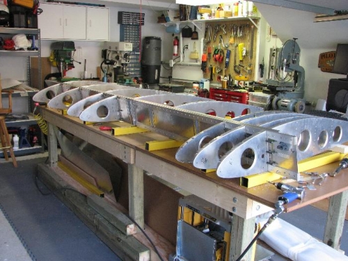 Nose ribs attached with space for the long range tanks