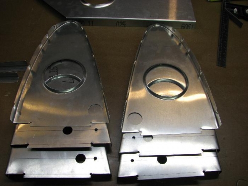 Nose ribes 1,2,and 3 with cutouts for spar and holes drilled for the fuel lines