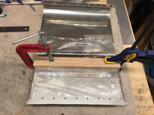 cooling ramp rib glued and clamped