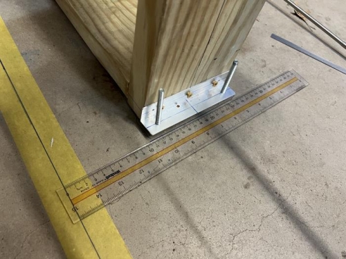 Aft jig to reference line measurement