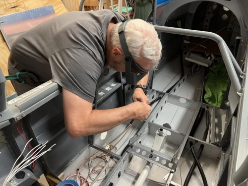Bob, hard at work on the RG400 connections