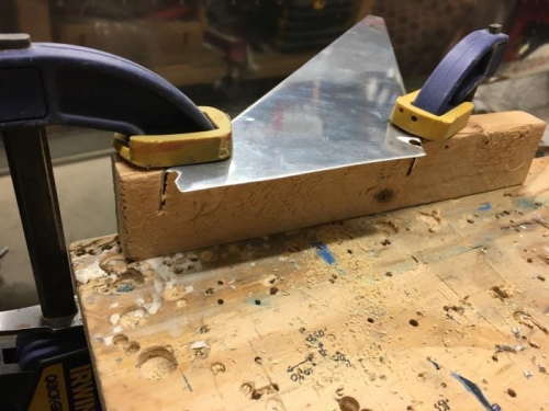 after cutting, the rib is bent to match and add strength