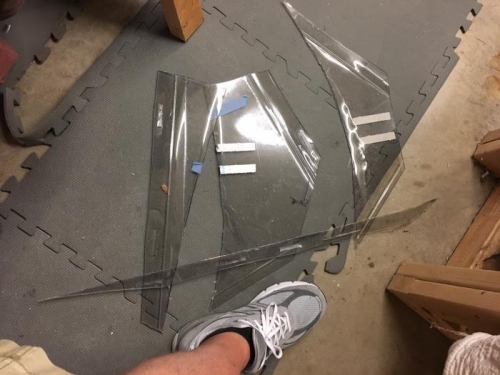 tonights plexi trimmings - with size 12.5 for scale