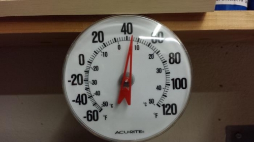 44 degrees in the shop...