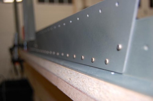 A nice line of squeezed rivets