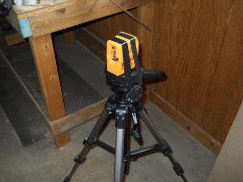 Unit attached to camera tripod
