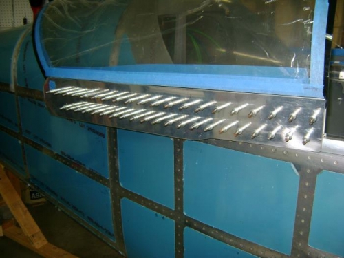 Skirt brace cleco'd on