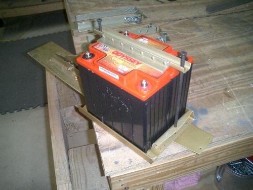 Side view of battery rack