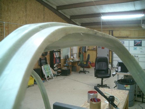 Here is a good shot of a bulge because the layups were not held flat like the rest of the arch.