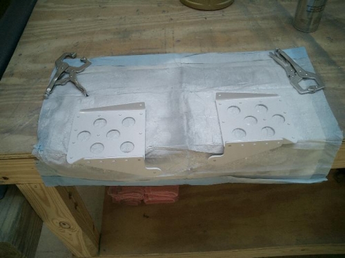 Rudder pedals assembled and backside of them painted