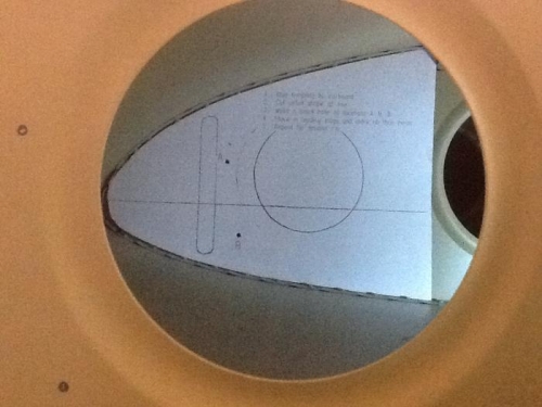 Nutplate location template inside the wing